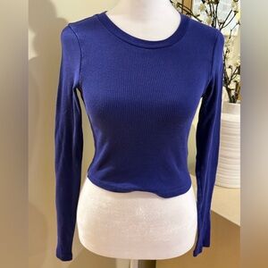 Tna Vibrant Purple Long Sleeved Ribbed Top XS